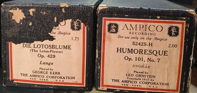 DEVORAK & LANGE Large Ampico Piano Rolls 1917- 1920's