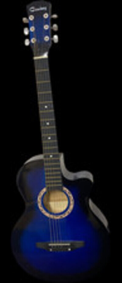 Cowboy Acoustic Guitar Blue Cutaway Model YD-38 Steel Strings