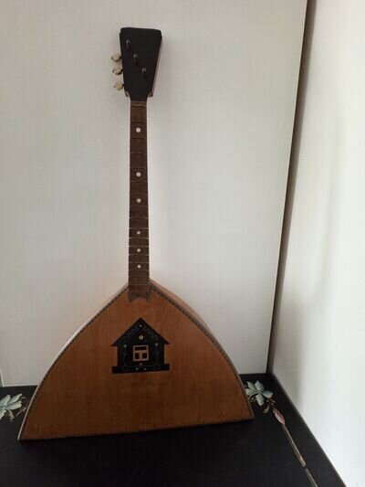 Vintage / Antique 3-String Russian Balalaika Folk Musical Instrument Museum Only