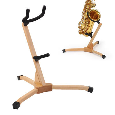 Sax Floor Stand Beech Wood Saxophone Display Stand Holder for Alto / Tenor Sax