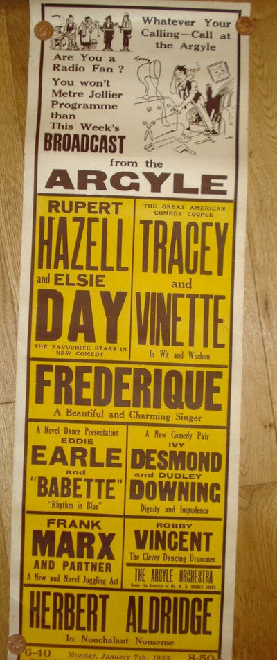 Argyle Theatre Birkenhead Poster 1937 ORIGINAL British Wirral Merseyside History