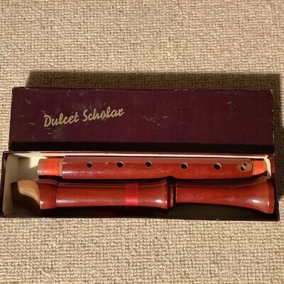 Vintage Dulcet Scholar West German Wooden Recorder, Original Box