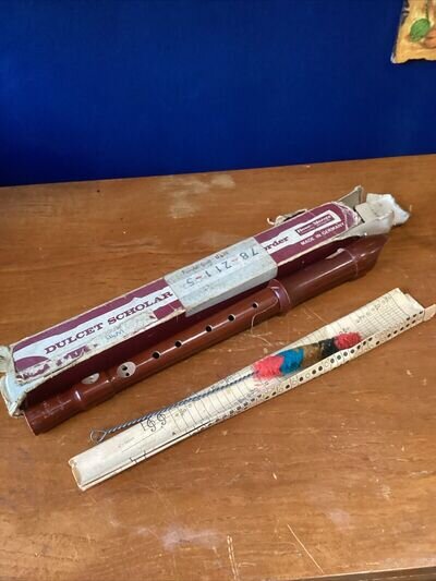 Dulcet Scholar Recorder Wooden with Original Box Tatty Vintage