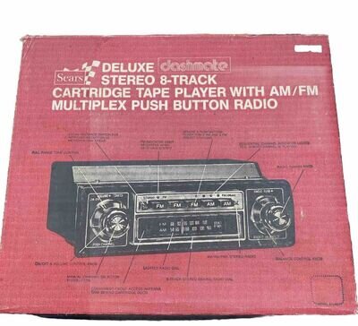 Sears Deluxe dashmate 8 Track Player AM FM Radio Box Only Instruction Sheet +