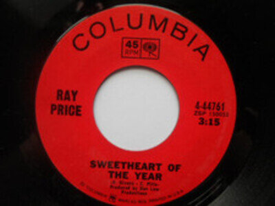 Ray Price Sweetheart Of The Year 7" Columbia 444761 VG 1970s US pressing, Sweeth