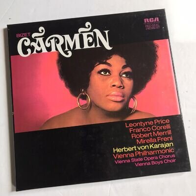 Bizet CARMEN - Leontyne Price, Herbert von Karajan, Vienna PO RCA 3 x LP BOX SET