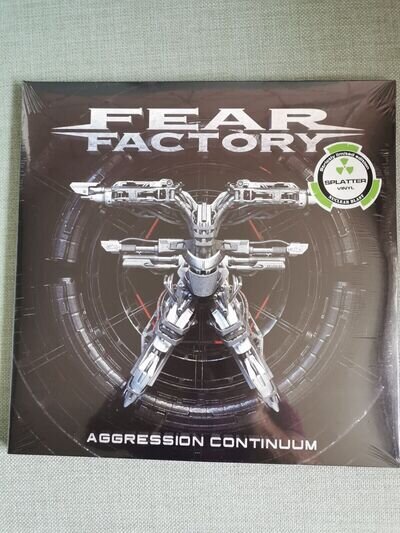 FEAR FACTORY AGGRESSION CONTINUUM 12"CRYSTAL CLEAR/RED SPLATTER ALBUM NEW&SEALED