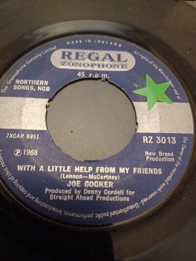 joe cocker with a little help from my friends 7" Vinyl Single.