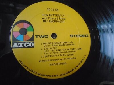 IRON BUTTERFLY METAMORPHOSIS GATEFOLD LP PLAY TEST /ATCO 33 339 / 1970 NEW YORK