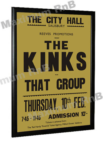 The Kinks Concert Poster City Hall Salisbury 1966