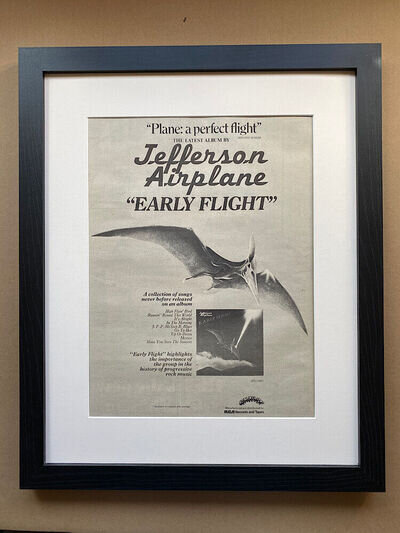 JEFERSON AIRPLANE EARLY FLIGHT (FRAMED) POSTER SIZED original music press advert