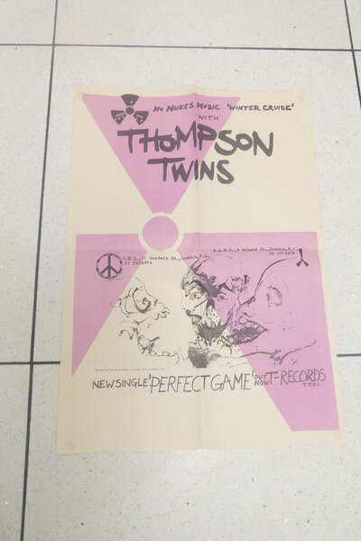 1981 thompson twins Genuine Original Vintage Gig Poster Memorabilia loft find