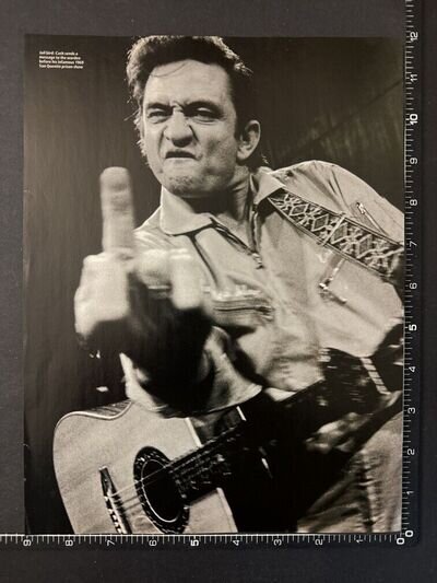 JOHNNY CASH - SAN QUENTIN 1969 8X12' Original Magazine Photo Page M118