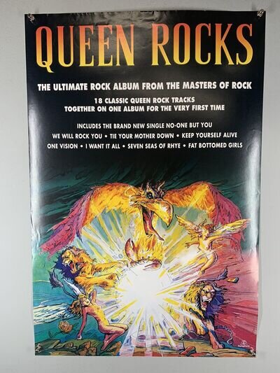 Queen Freddie Mercury Poster Vintage Original Promo Parlophone Queen Rocks 1997