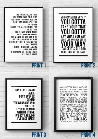 A4 Poster Print Song Lyrics Oasis