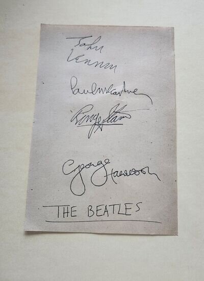 Wonderful The Beatles Autograph 1960s John Paul George and Ringo Rare Signed