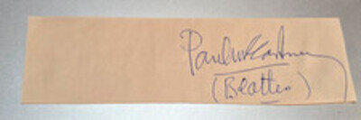 Paul McCartney Signed Cut Autograph with COA GUARANTEED AUTHENTIC Beatles