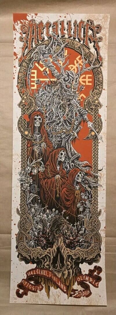 Metallica Helsinki Night 1 Limited edition Poster 7 June 2024 Numbered 24/865