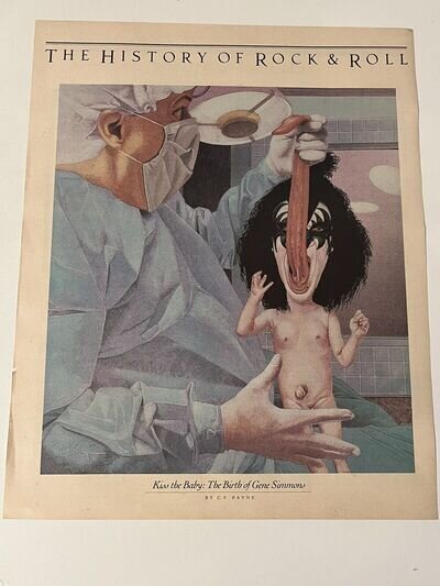 Gene Simmons Illustration By C.F. Payne - KISS The Baby - 1988 Vintage KISS