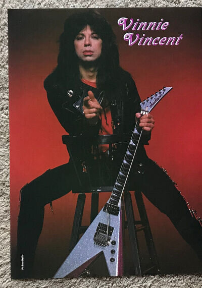 VINNIE VINCENT - 1988 Full page UK magazine poster KISS