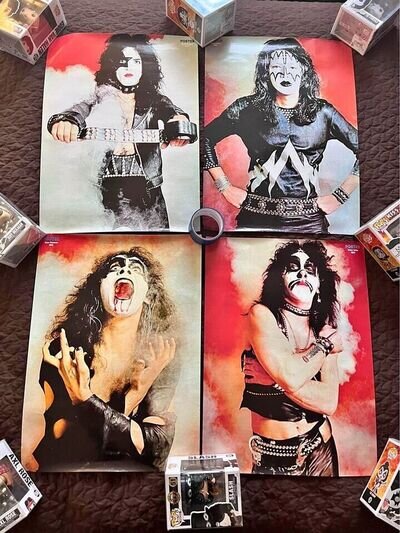 KISS “Red Room” Photo Session Posters Set Of 4 *REPRINT*