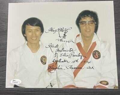 Elvis Presley Color Photo Autograph Signed by Master Kang Rhee w JSA COA - Rare