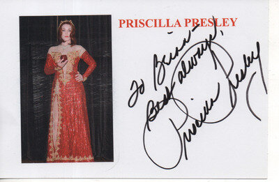 Priscilla Presley Signed 6 x 4 photo card