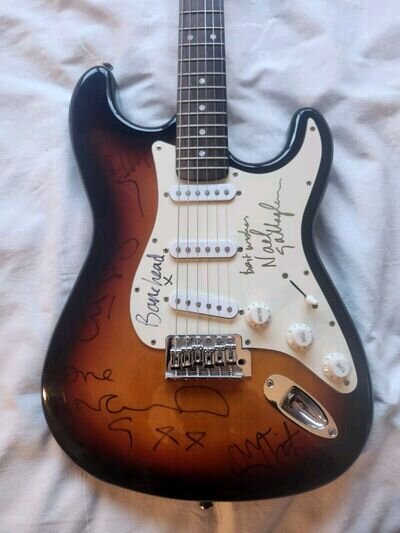 Oasis-Signed Electric Guitar - Dual Noel Gallagher Autographs - Full Band