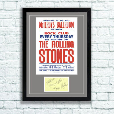 The Rolling Stones Concert Poster and Autographs Memorabilia Poster Swindon 64