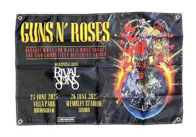 GUNS AND ROSES UK OUR 2025 WALL ART FLAG POSTER BANNER 3x2 FOOT FREE UK POST