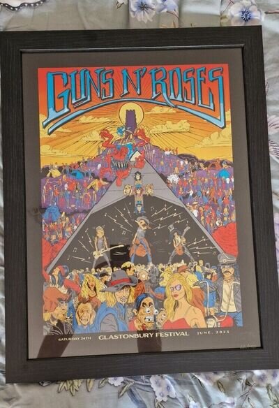 Guns N Roses Glastonbury 2023 Lithograph 66 of 150 Limited Edition Merch Poster