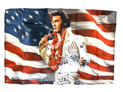 ELVIS PRESLEY USA FLAG WALL ART POSTER