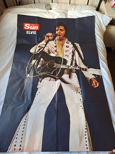 Rare Original 1977 Elvis at Vegas, The Sun Poster, Emaculate Condition 101x152cm