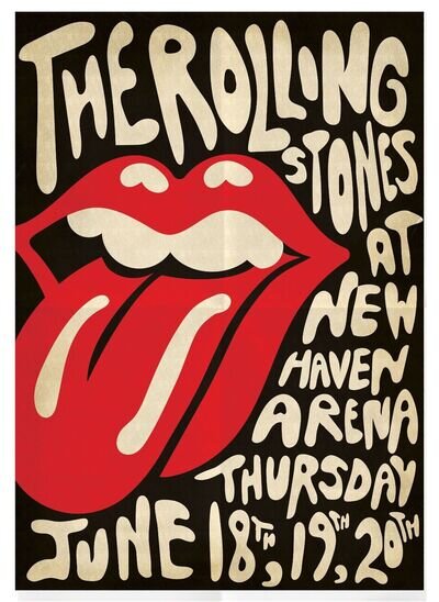 "ROLLING STONES AT NEW HAVEN " Iconic Concert Poster Various Sizes