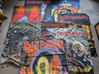 Iron Maiden - Collection of 8 Textile Posters/Flags. Number of the Beast ect