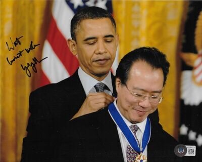 YO-YO MA Signed Autographed 8x10 Photo Beckett BAS COA Cellist Medal of Freedom