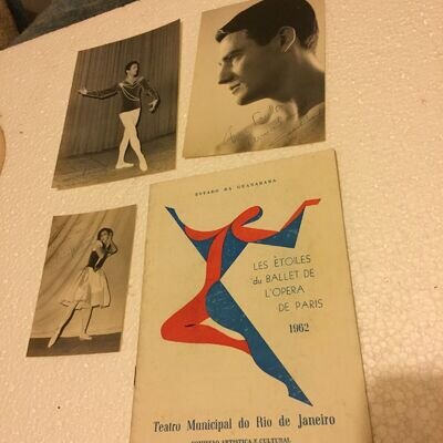 Signed photos ETOILLES BALLET opera PARIS 1962 AUTOGRAPH ballet programme