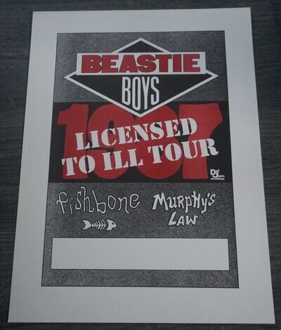 Beastie Boys Licensed to Ill Tour Poster Fishbone Murphy’s Law Near Mint RARE