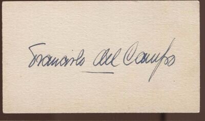 Francisco Flores Del Campo Signed Card Autograph Vintage AUTO Orchestra Chile