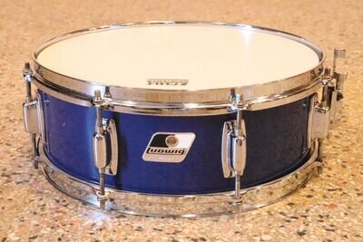 Ludwig LR717 Rocker 5x14" 8-Lug Wood Snare Drum Blue Vintage 1980's