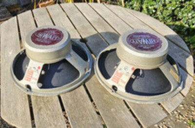 Pair of HiWatt Fane 12" Guitar Speakers 122231 Purple Label -Just Reconed!