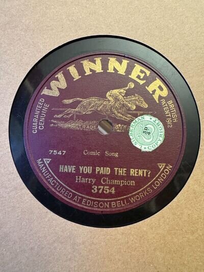 78Rpm Music Hall, Harry Champion 'Have You Paid The Rent' Winner!