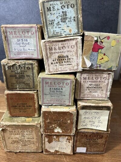 Large selection of vintage Meloto Pianola rolls! Select from drop down.