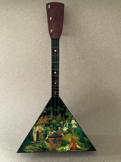 Vintage Balalaika Traditional Russian Folk 3 String Musical Instrument Lacquere