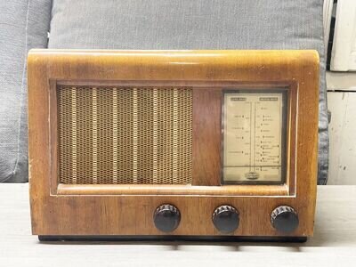 VINTAGE EVER READY SKY PRINCE WOODEN RADIO LW MW VALVE & BATTERY OPERATED