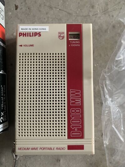 Vintage Philips MW Pocket Radio MW D-1018 Mw Working NEW old Stock