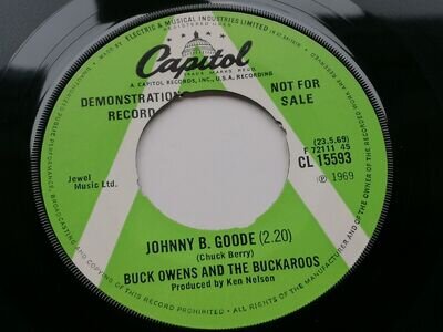 BUCK OWENS & THE BUCKAROOS UK 45 CAPITOL DEMO JOHNNY B GOODE