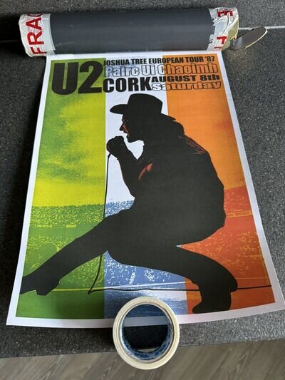 U2 Poster 42x30 Pairc Ui Chaoimh Cork August 8th Joshua Tree Tour 1987 U-2 Bono