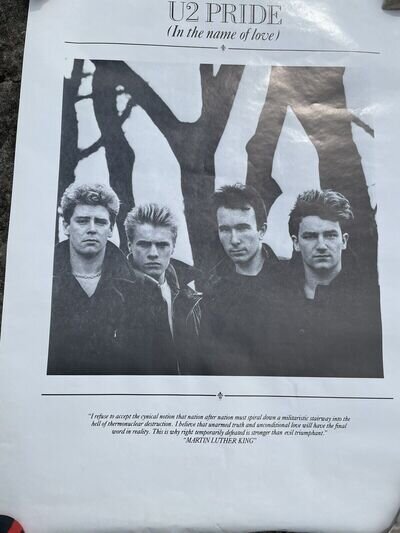 U2 Pride in the Name of Love Original 1984 Vintage Promo Poster Martin LK quote