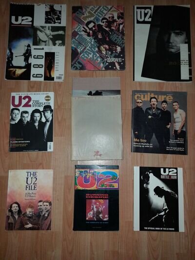 9 x u2 tour programmes / poster book / magazines